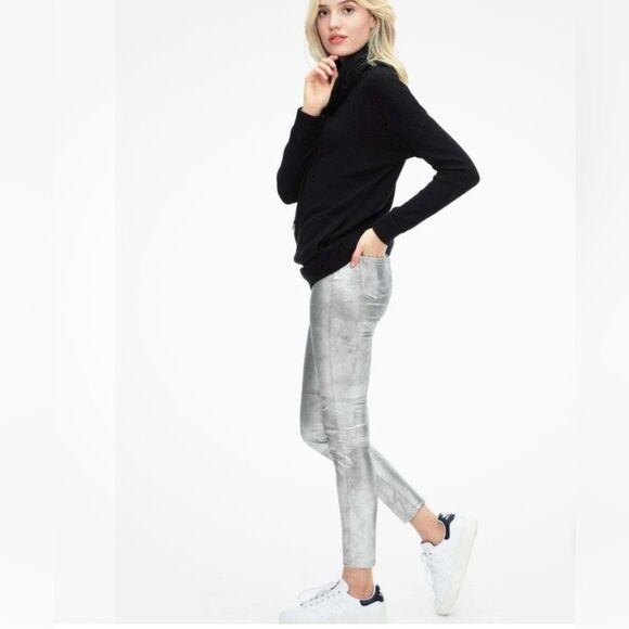 Splendid Silver Leggings Pants Bodycon Size Small - Picture 1 of 6